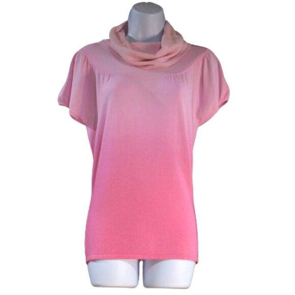 INC International Concepts Pink Ombre Cowl High Neck Sweater Blouse Size Large - Picture 1 of 15